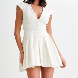 Elegant White Meshki Keely Dress L